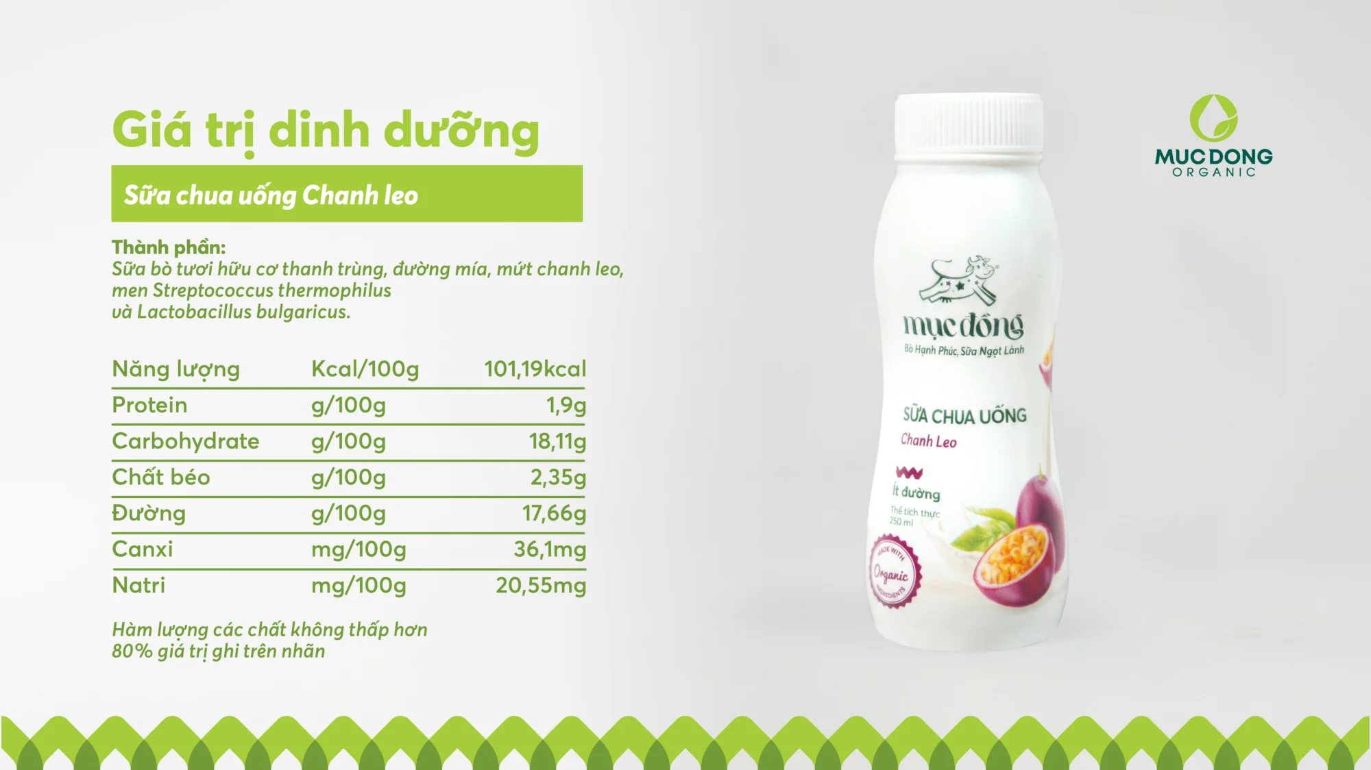 Sữa chua uống chanh leo Mục Đồng