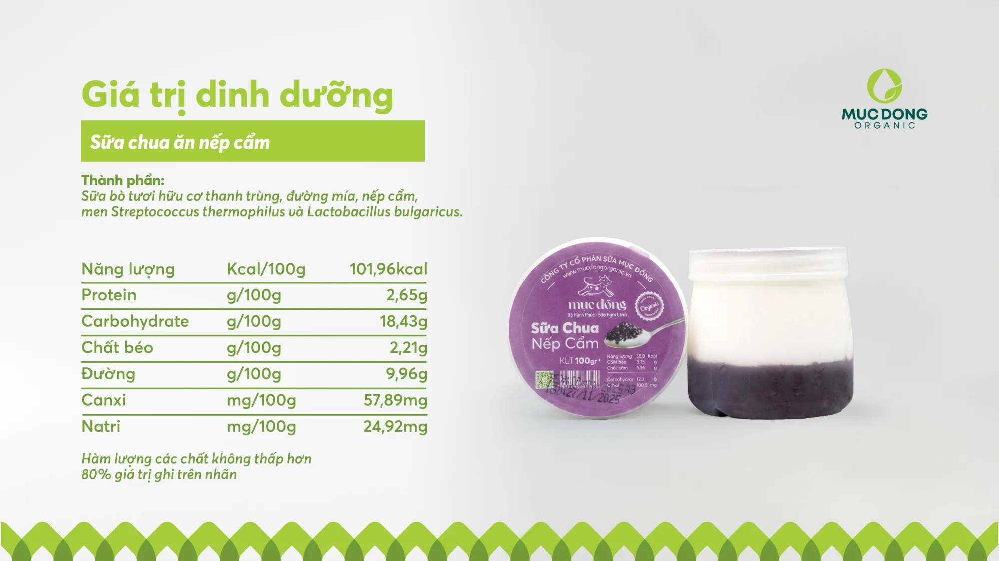Sữa chua ăn nếp cẩm Mục Đồng