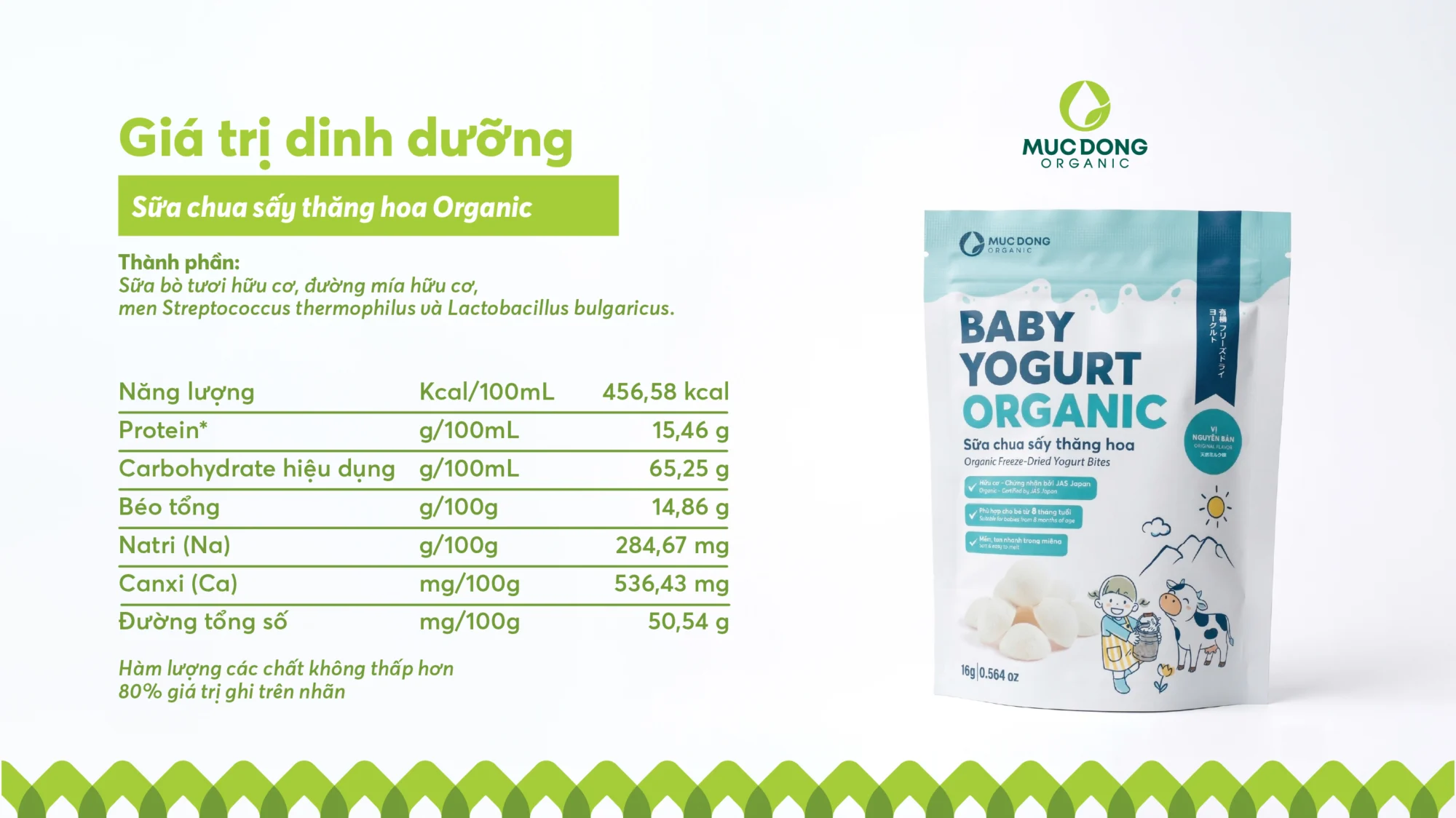 Sữa chua sấy thăng hoa hữu cơ Mục Đồng